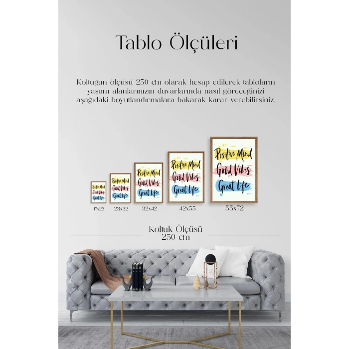Motto Ahşap Çerçeveli Tablo 17 x 23