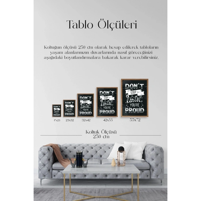 Motto Ahşap Çerçeveli Tablo 17 x 23