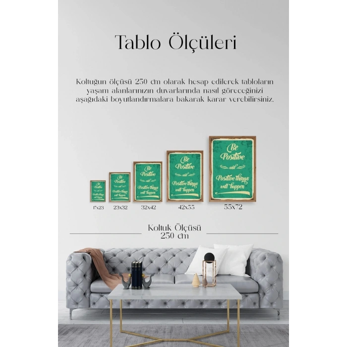 Motto Ahşap Çerçeveli Tablo 17 x 23