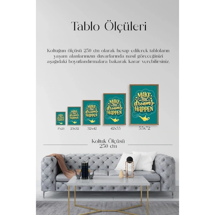 Motto Ahşap Çerçeveli Tablo 17 x 23