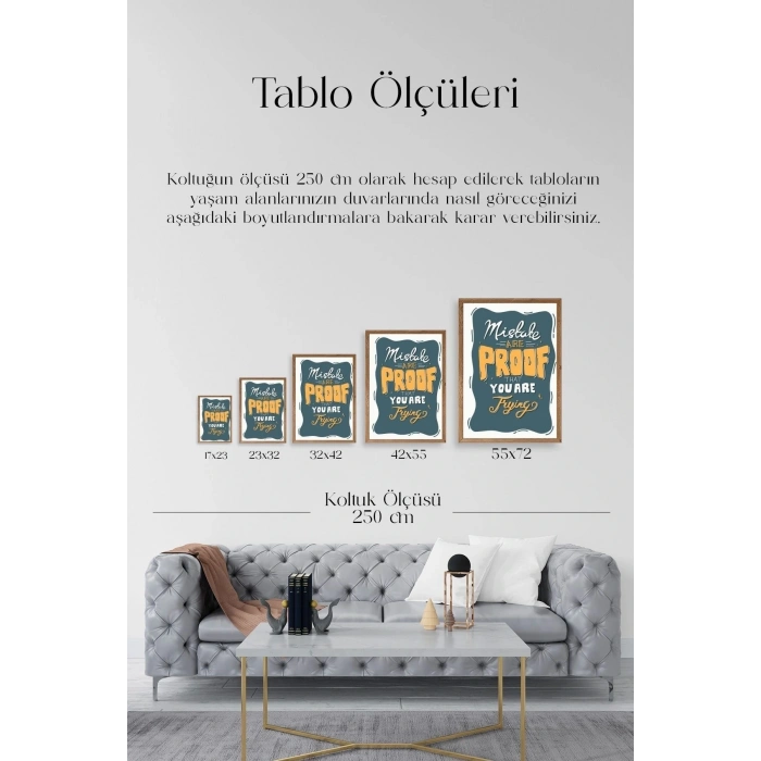 Motto Ahşap Çerçeveli Tablo 17 x 23