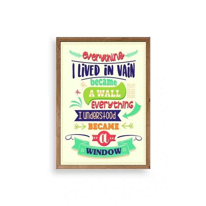 Motto Ahşap Çerçeveli Tablo 23 x 30