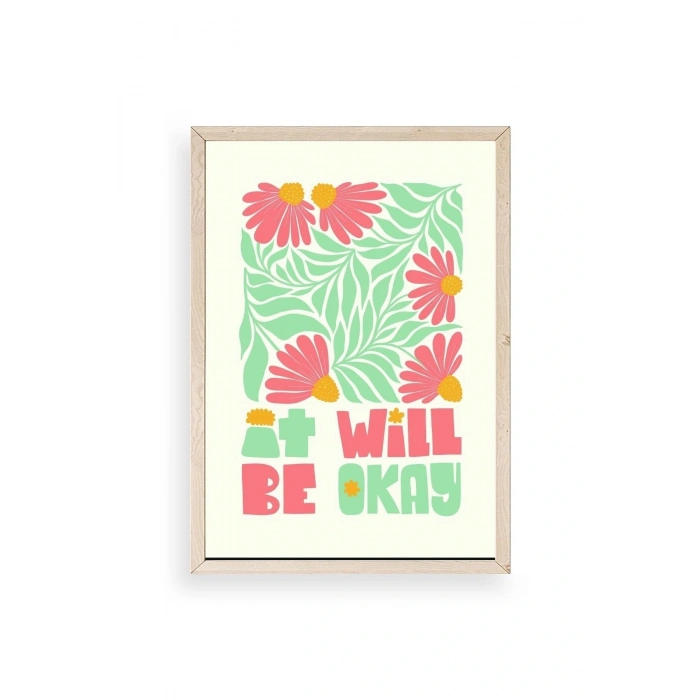 Motto Ahşap Çerçeveli Tablo 23 x 30