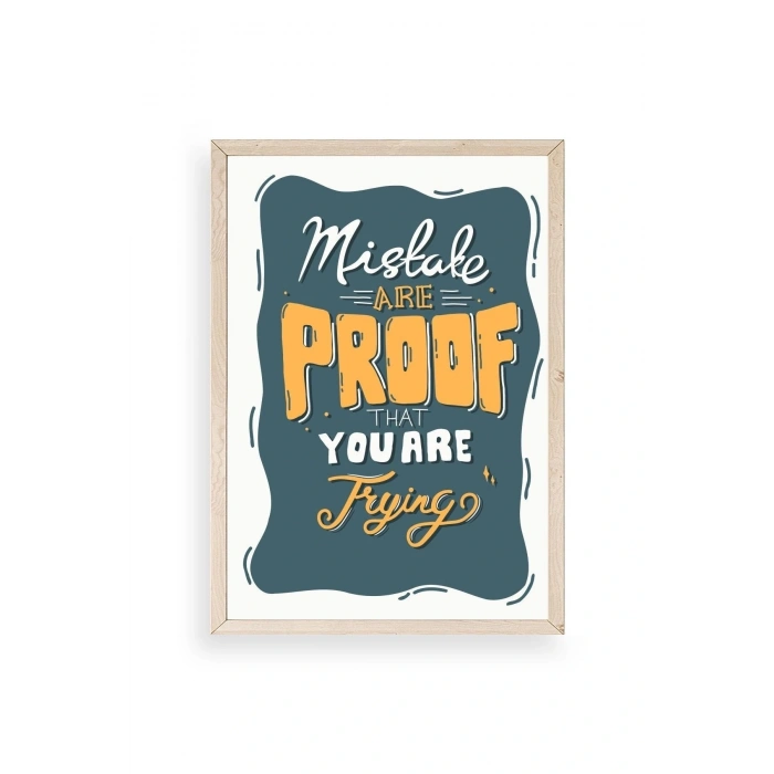 Motto Ahşap Çerçeveli Tablo 23 x 30