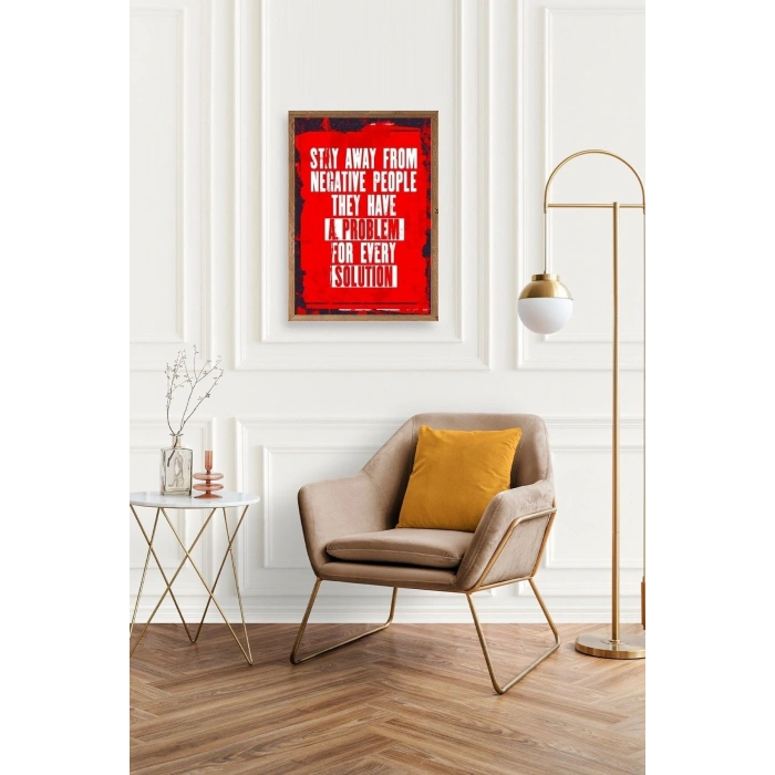 Motto Ahşap Çerçeveli Tablo 23 x 30