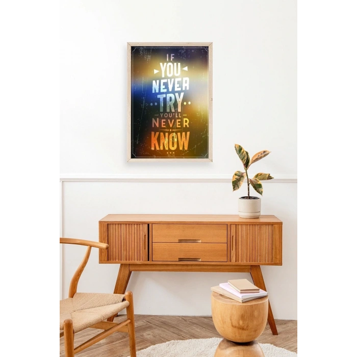 Motto Ahşap Çerçeveli Tablo 23 x 30