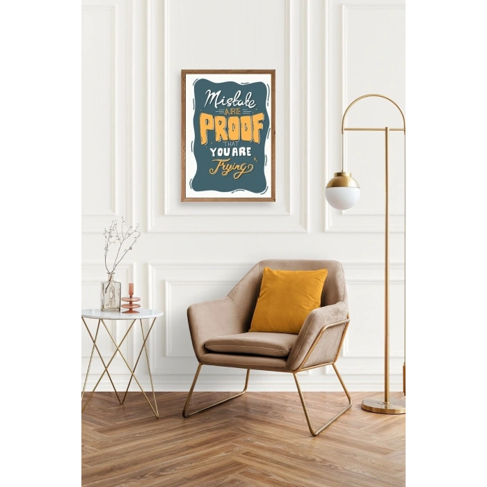 Motto Ahşap Çerçeveli Tablo 23 x 30