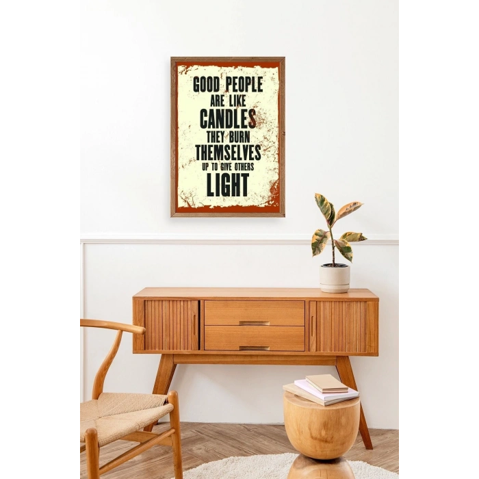 Motto Ahşap Çerçeveli Tablo 23 x 30