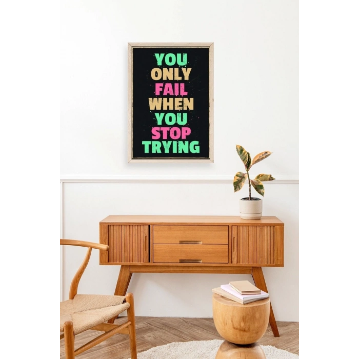 Motto Ahşap Çerçeveli Tablo 23 x 30