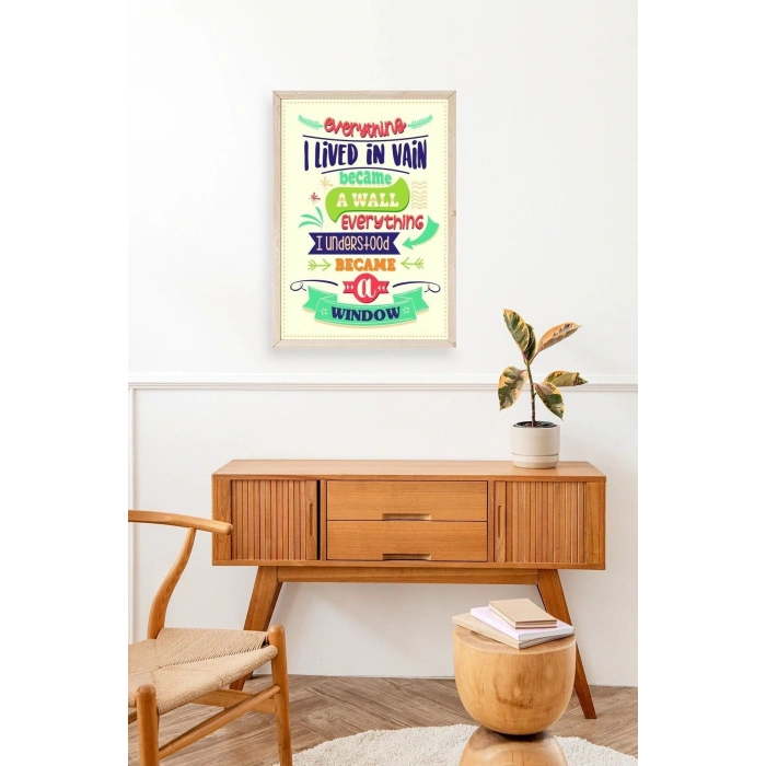 Motto Ahşap Çerçeveli Tablo 23 x 30