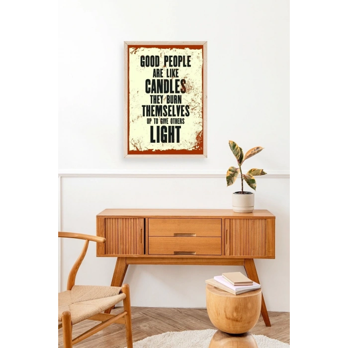 Motto Ahşap Çerçeveli Tablo 23 x 30