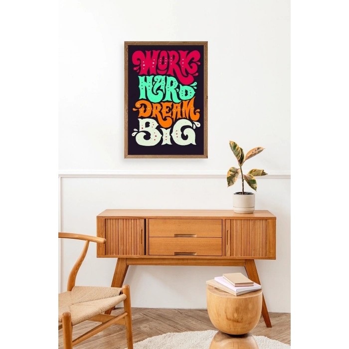 Motto Ahşap Çerçeveli Tablo 23 x 30