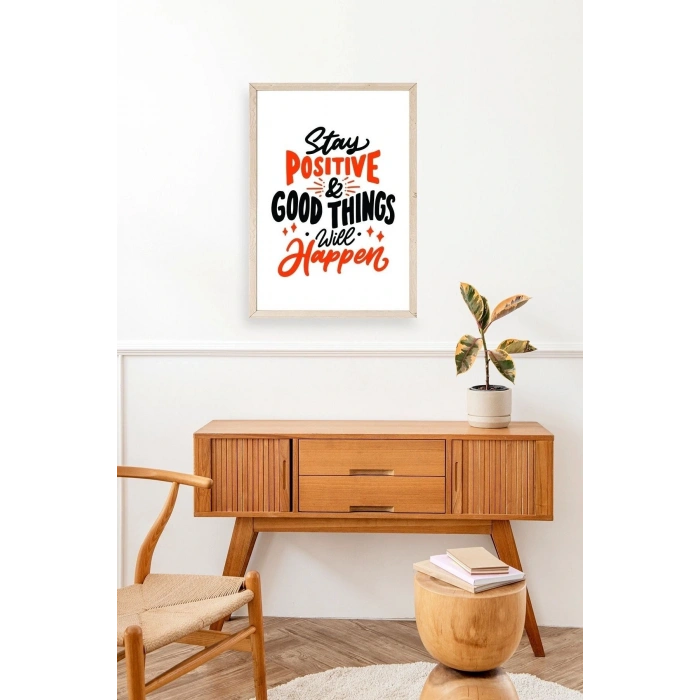 Motto Ahşap Çerçeveli Tablo 23 x 30