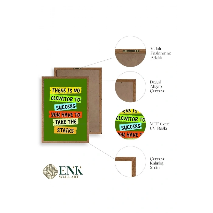 Motto Ahşap Çerçeveli Tablo 23 x 30