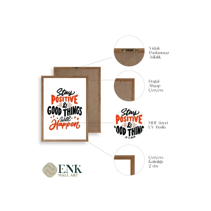 Motto Ahşap Çerçeveli Tablo 23 x 30