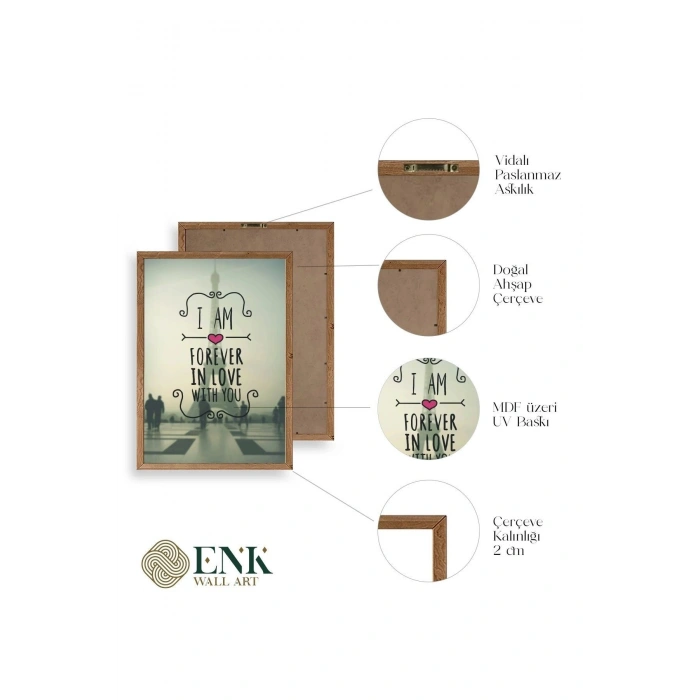 Motto Ahşap Çerçeveli Tablo 23 x 30