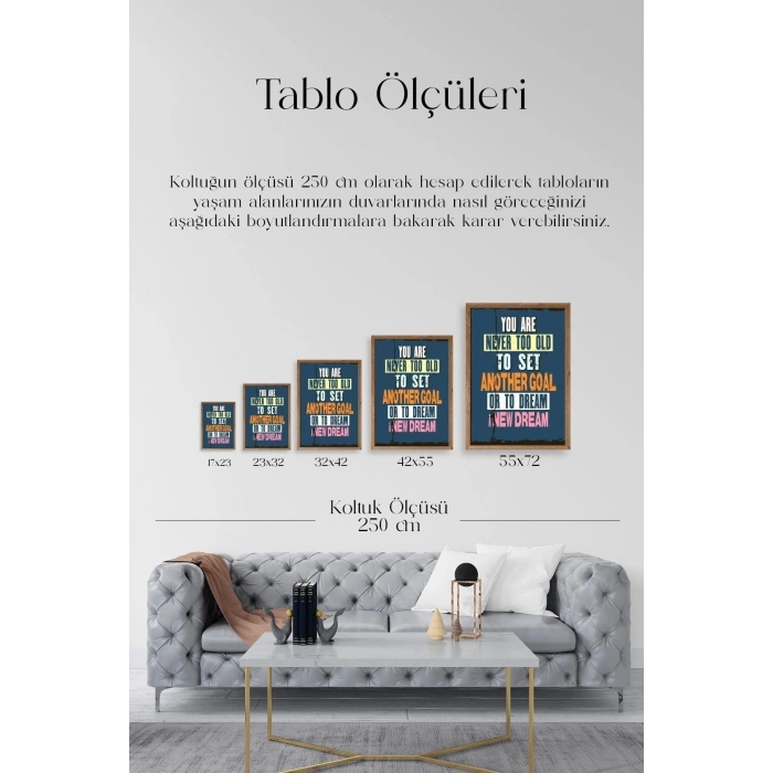 Motto Ahşap Çerçeveli Tablo 23 x 30