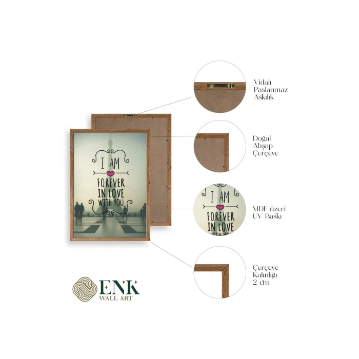 Motto Ahşap Çerçeveli Tablo 23 x 30