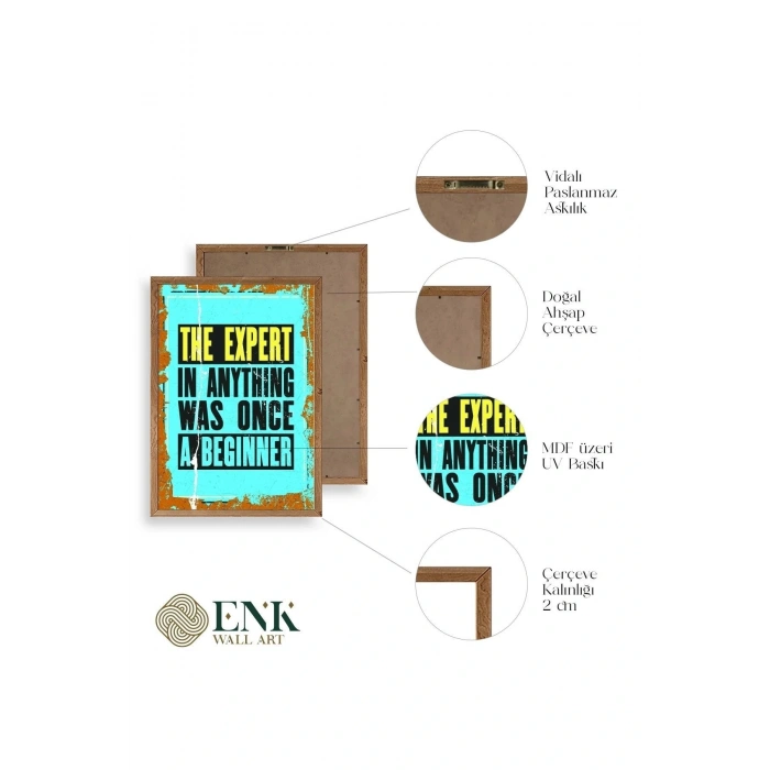 Motto Ahşap Çerçeveli Tablo 23 x 30