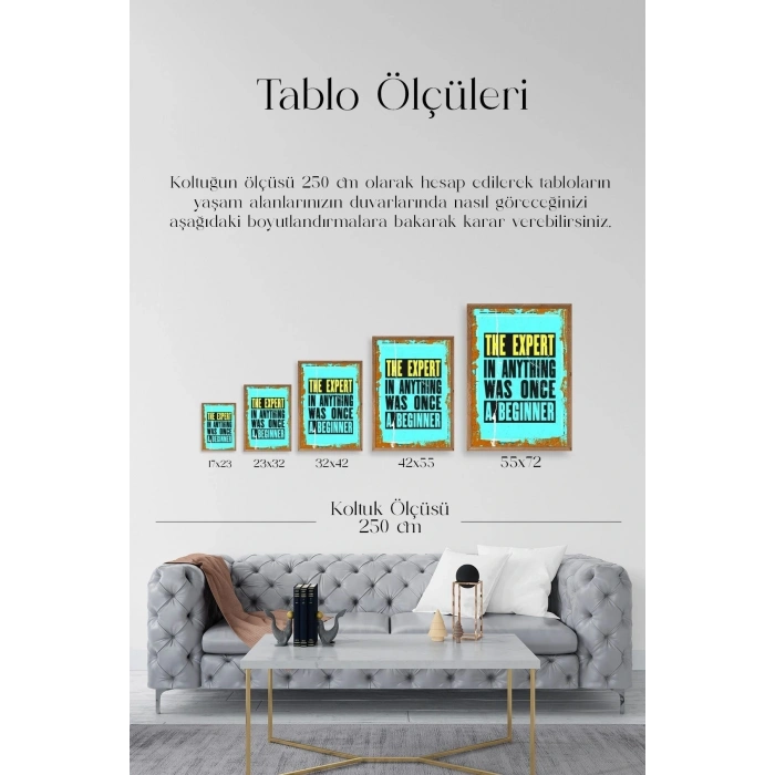 Motto Ahşap Çerçeveli Tablo 23 x 30