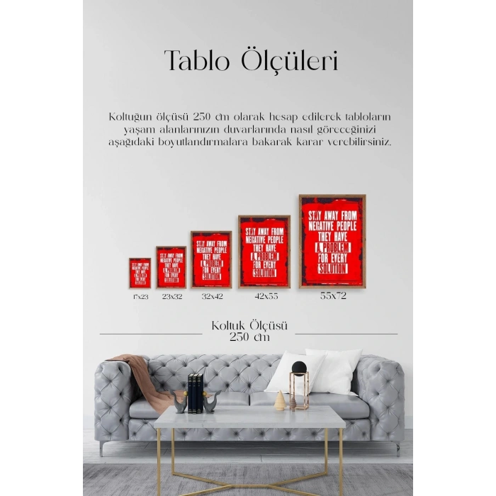 Motto Ahşap Çerçeveli Tablo 23 x 30