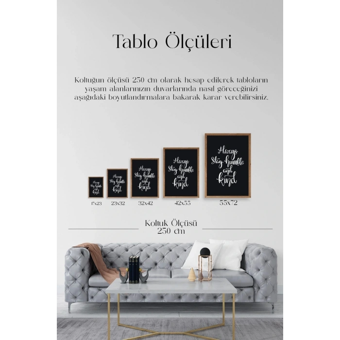 Motto Ahşap Çerçeveli Tablo 23 x 30