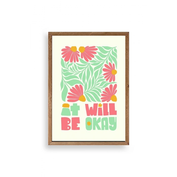 Motto Ahşap Çerçeveli Tablo 30 x 42