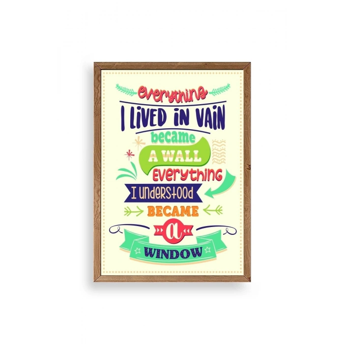 Motto Ahşap Çerçeveli Tablo 30 x 42
