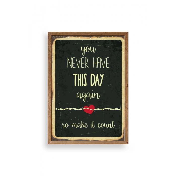 Motto Ahşap Çerçeveli Tablo 30 x 42