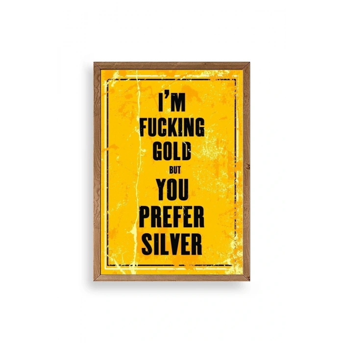 Motto Ahşap Çerçeveli Tablo 30 x 42