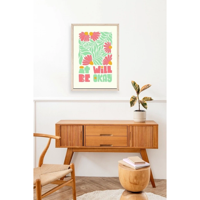 Motto Ahşap Çerçeveli Tablo 30 x 42