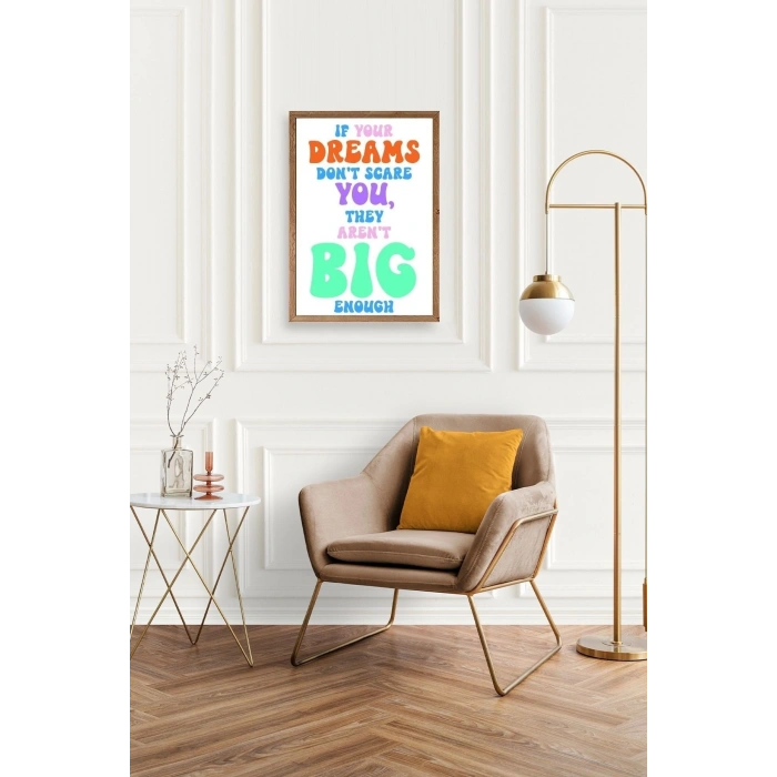 Motto Ahşap Çerçeveli Tablo 30 x 42