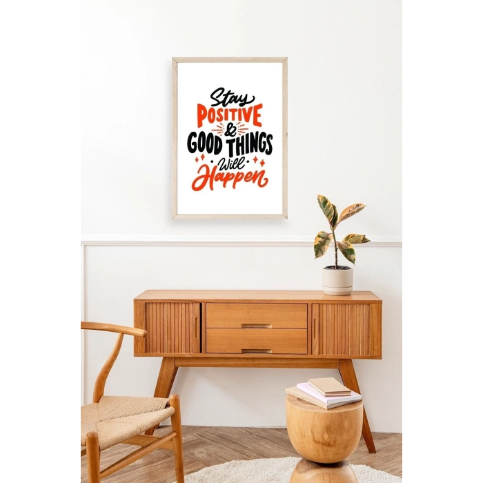 Motto Ahşap Çerçeveli Tablo 30 x 42