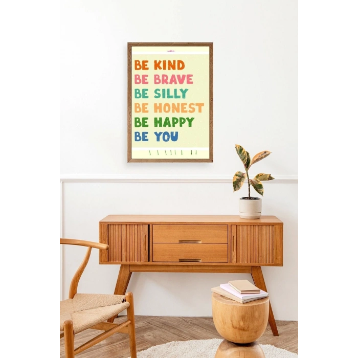 Motto Ahşap Çerçeveli Tablo 30 x 42