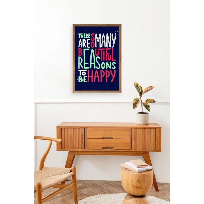 Motto Ahşap Çerçeveli Tablo 30 x 42