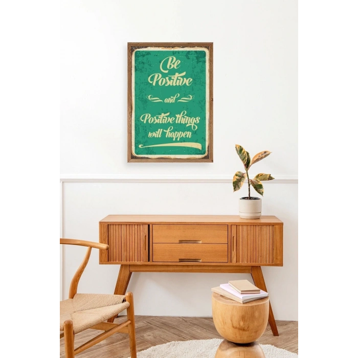 Motto Ahşap Çerçeveli Tablo 30 x 42