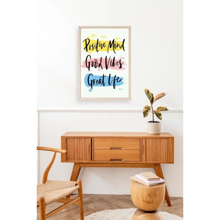 Motto Ahşap Çerçeveli Tablo 30 x 42