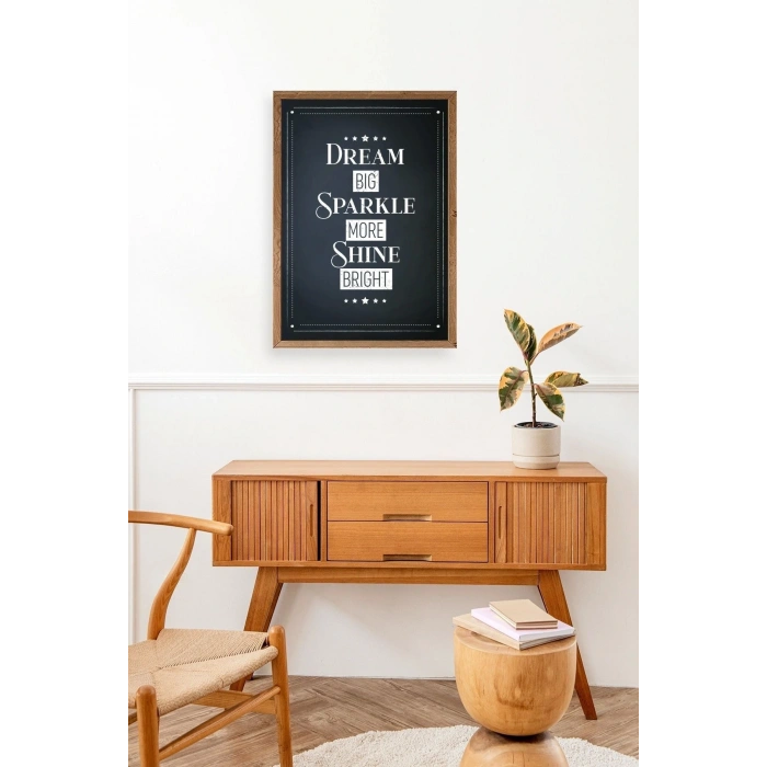 Motto Ahşap Çerçeveli Tablo 30 x 42