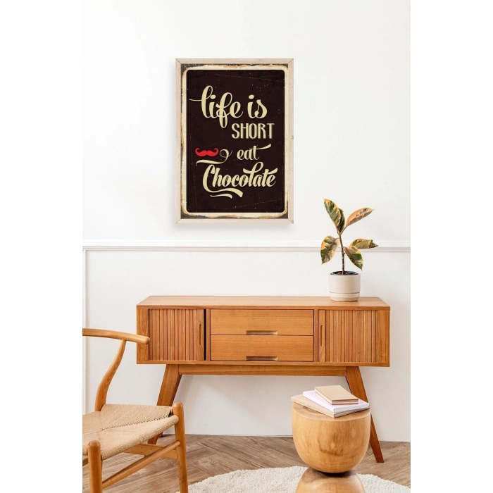 Motto Ahşap Çerçeveli Tablo 30 x 42