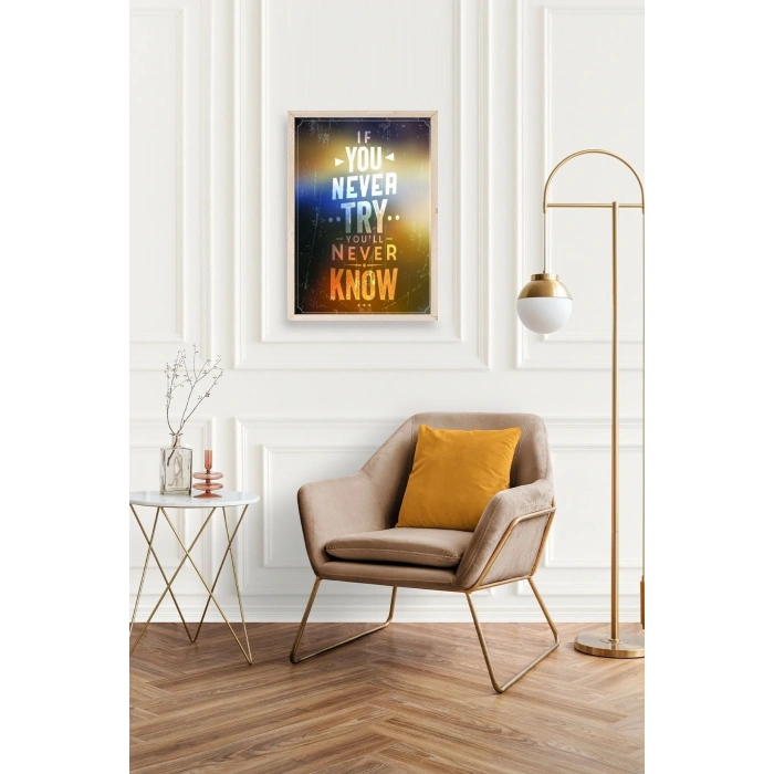 Motto Ahşap Çerçeveli Tablo 30 x 42