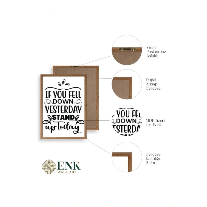 Motto Ahşap Çerçeveli Tablo 30 x 42