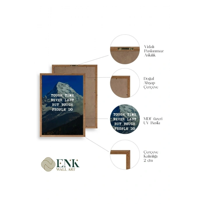 Motto Ahşap Çerçeveli Tablo 30 x 42