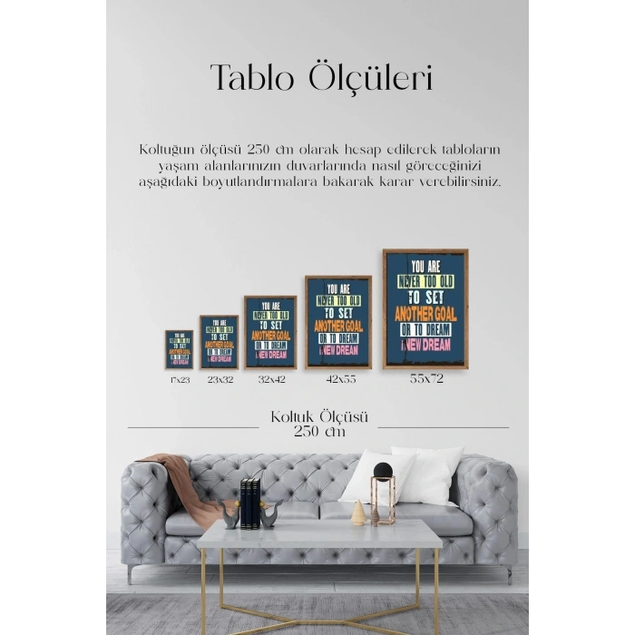 Motto Ahşap Çerçeveli Tablo 30 x 42