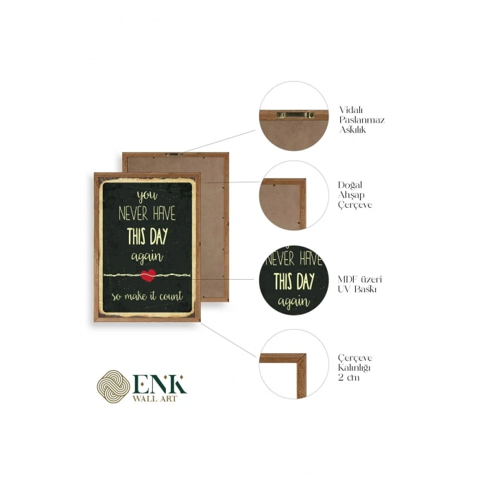 Motto Ahşap Çerçeveli Tablo 30 x 42