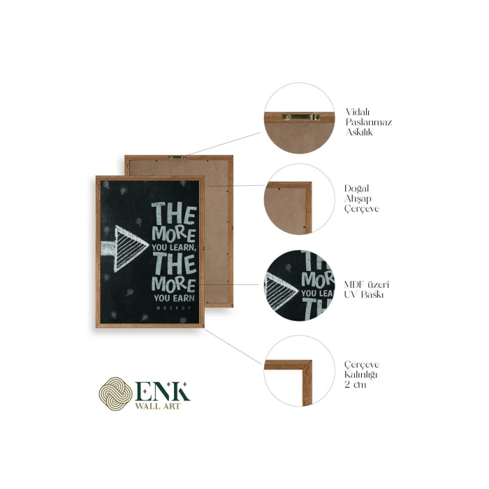 Motto Ahşap Çerçeveli Tablo 30 x 42