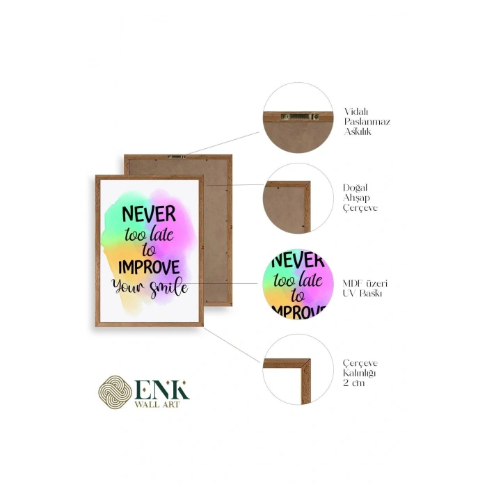 Motto Ahşap Çerçeveli Tablo 30 x 42