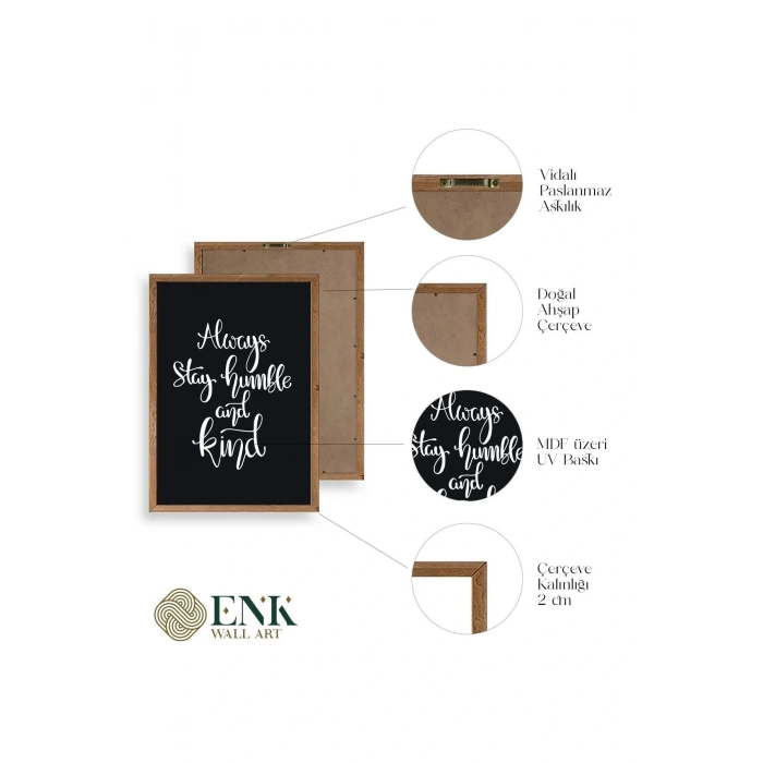 Motto Ahşap Çerçeveli Tablo 30 x 42