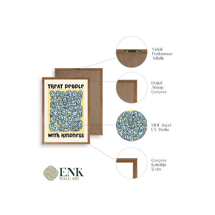 Motto Ahşap Çerçeveli Tablo 30 x 42