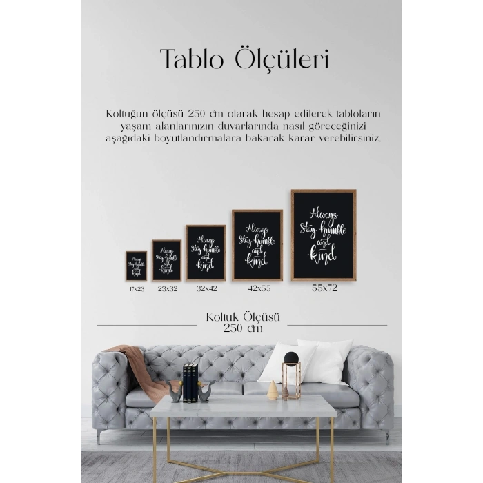 Motto Ahşap Çerçeveli Tablo 30 x 42