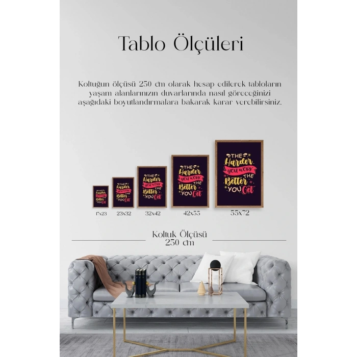 Motto Ahşap Çerçeveli Tablo 30 x 42